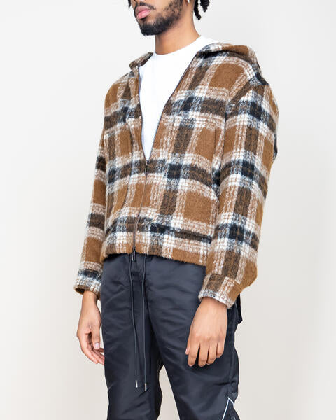 EPTM MOHAIR FLANNEL JACKET-BROWN