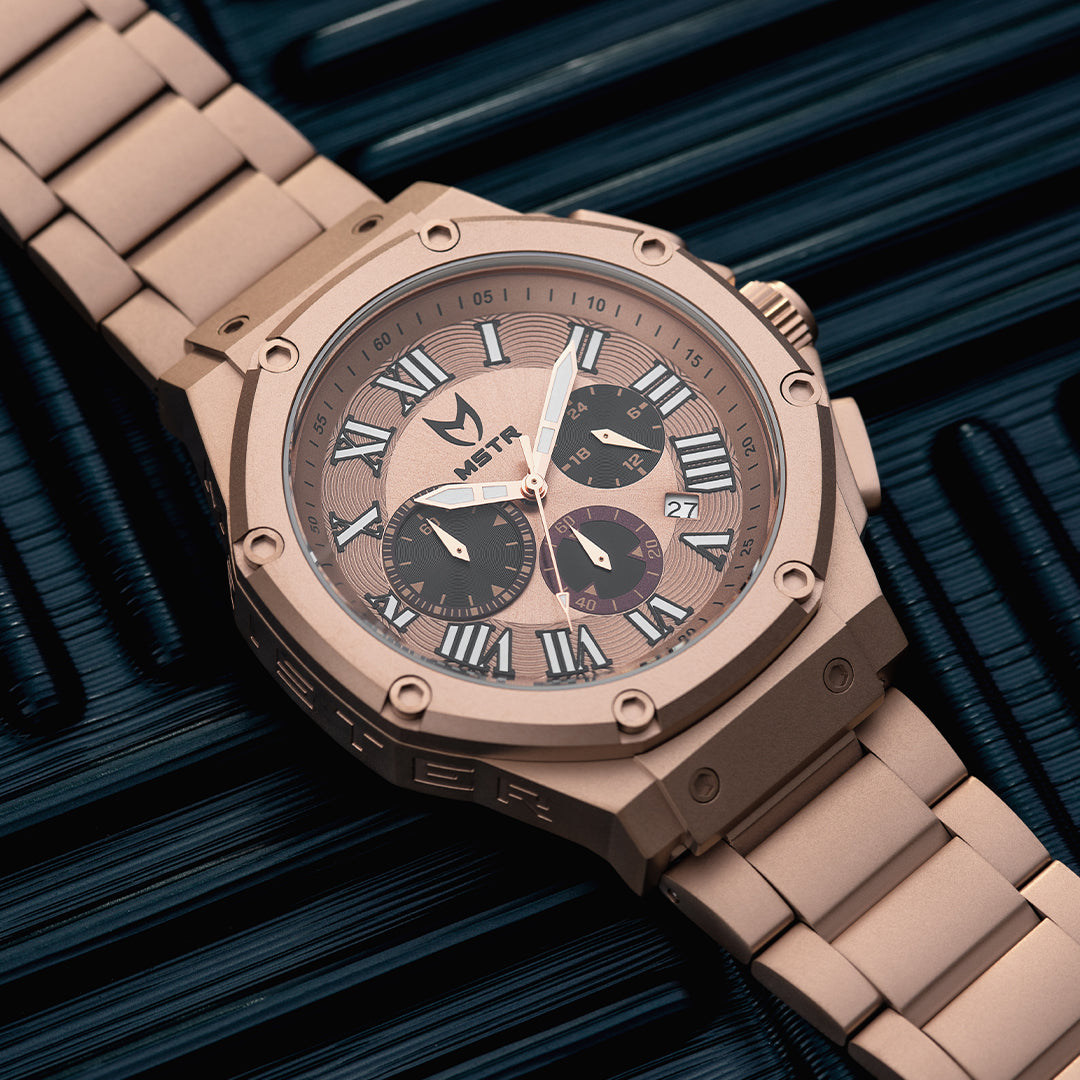 AM1029SS - AMBASSADOR ROSE GOLD / ROSE / STEEL BAND WATCH