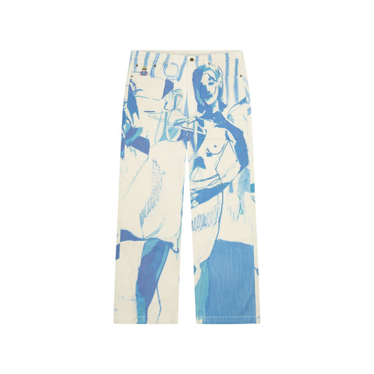 1989 BEDROOM PAINTING DENIM PANTS [CREAM]