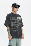 Washed Picture Print Couple Tee