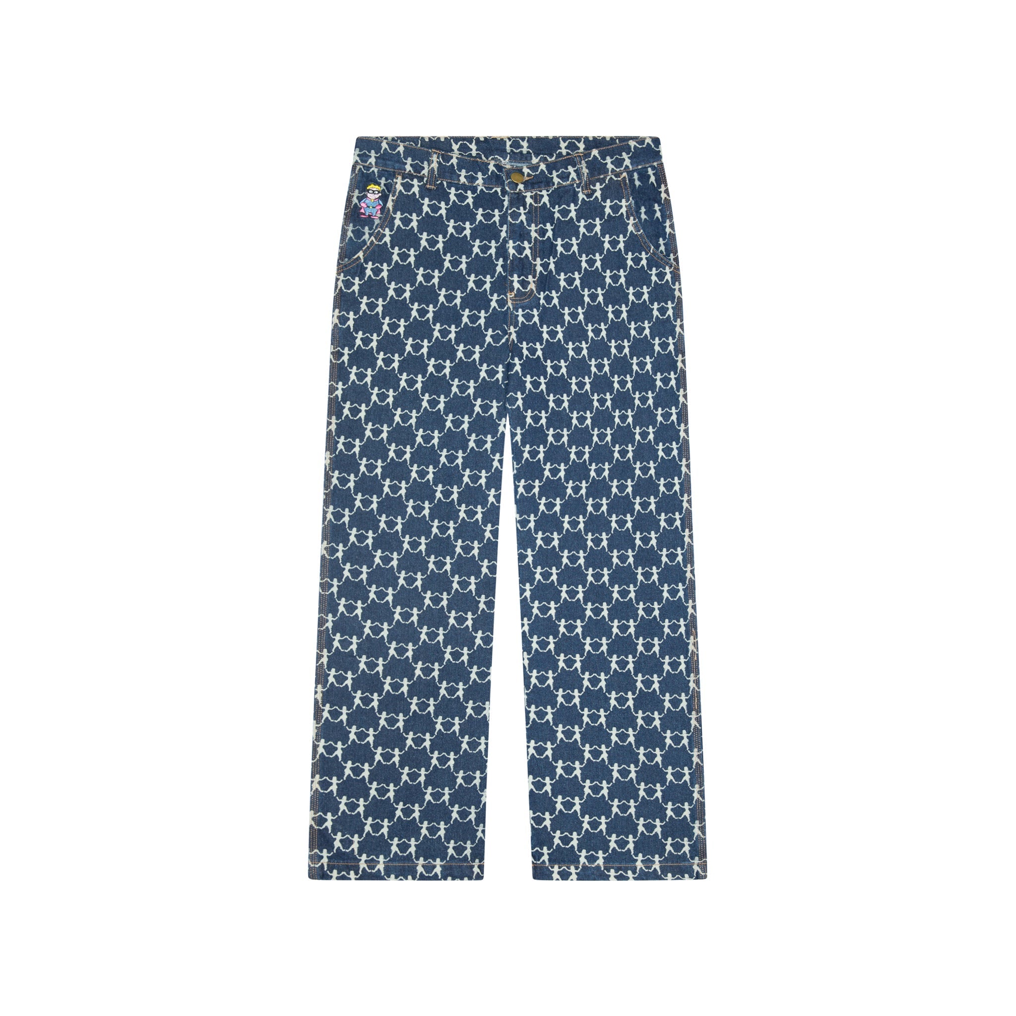 Dancing Ladies Print Pants [Blue]