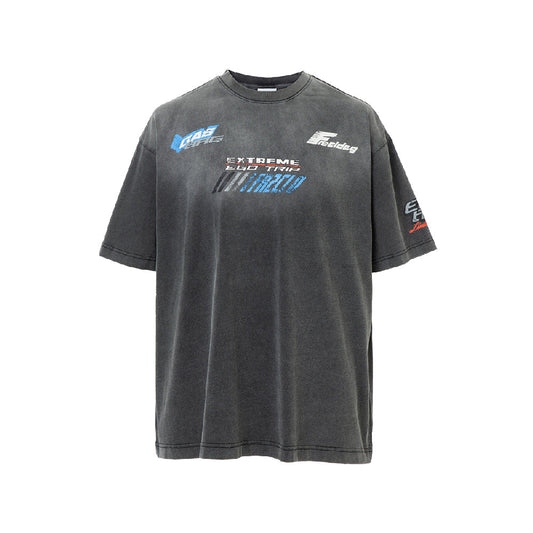 Washed Gradient Vintage Racing Tee