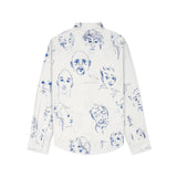 Doodle Faces Button up Shirt [White]