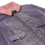 Beaded Face Canvas Bomber [Dark Purple]