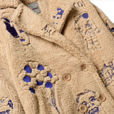 Embroidered Sherpa Fleece Overcoat [Cream]