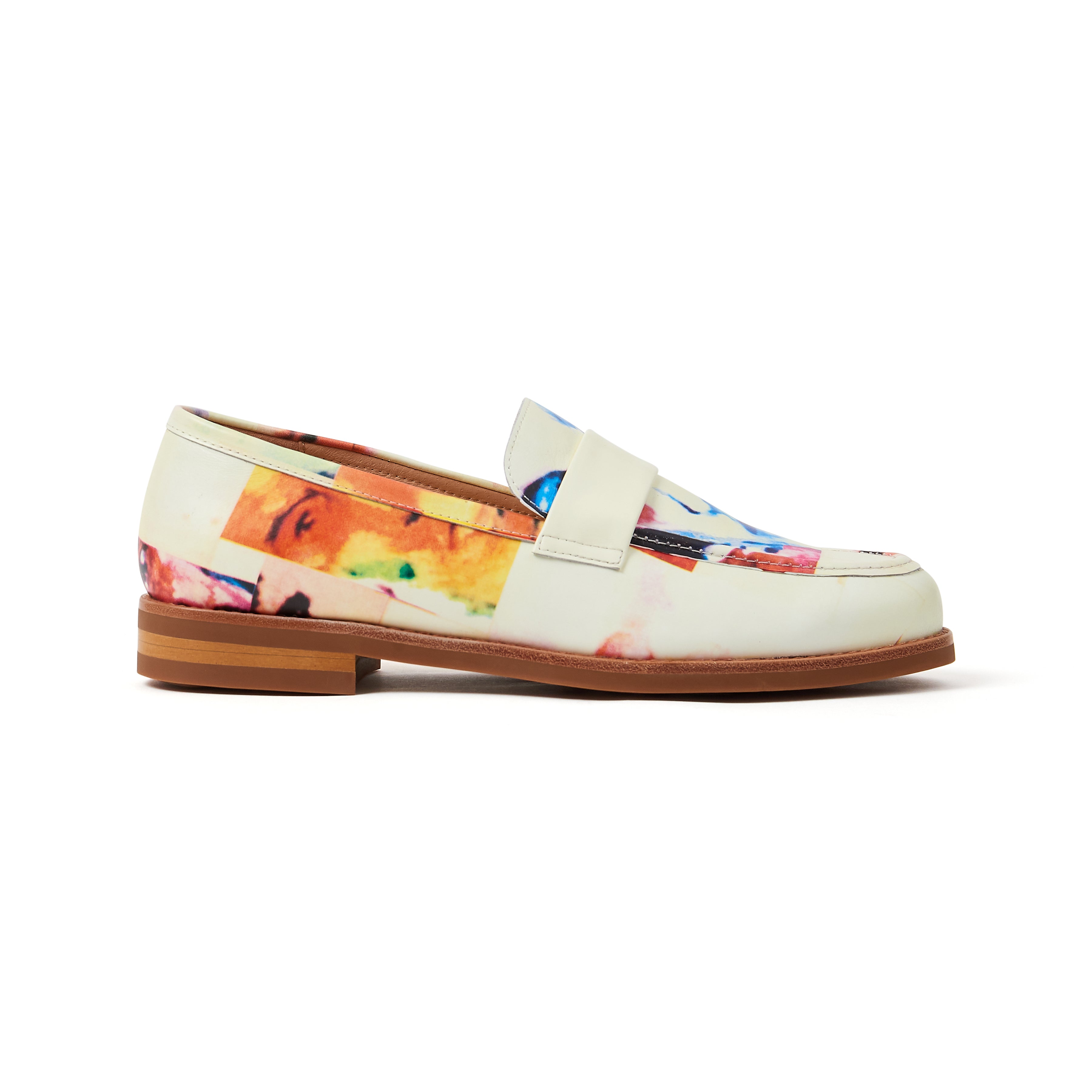 Collage Faces Printed Loafer [White]