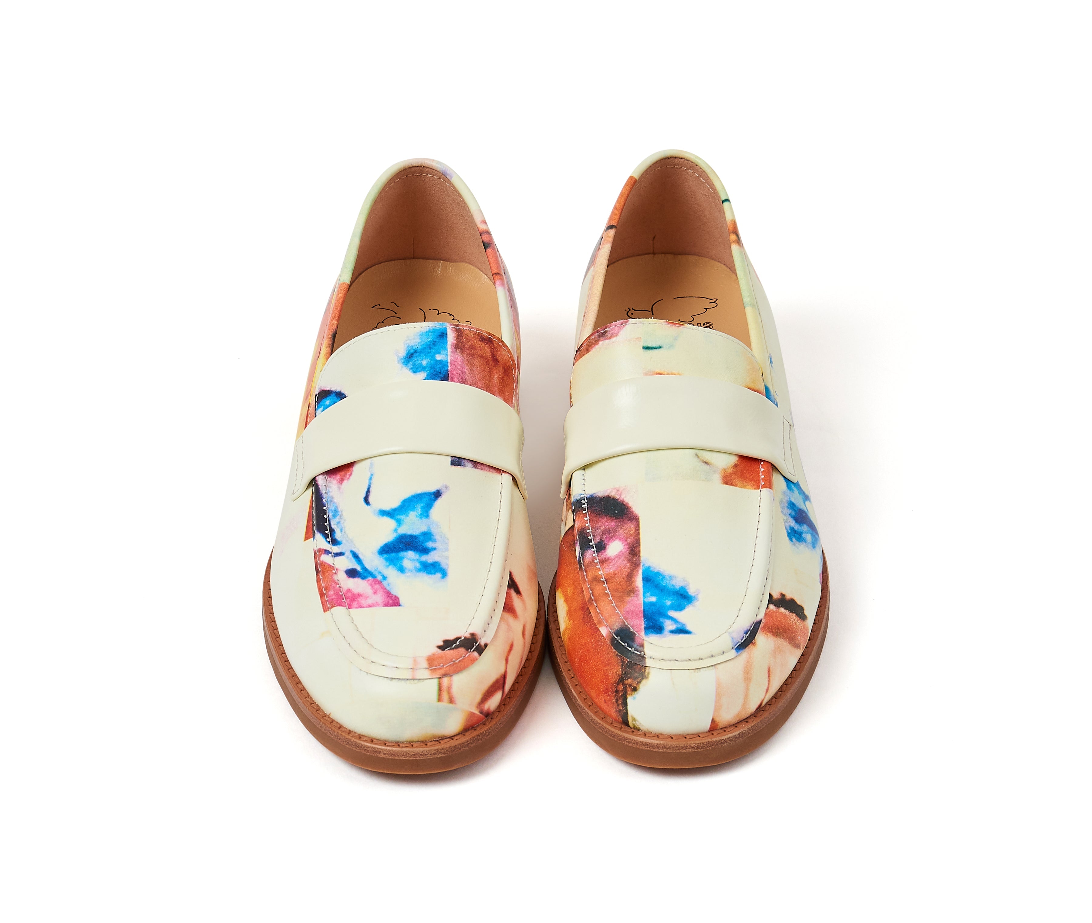 Collage Faces Printed Loafer [White]