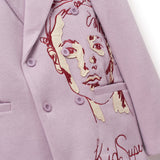 Embroidered Wool Suit Top [Lavender]