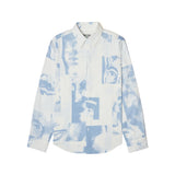 Collage Faces Button Up Shirt [White/ Blue]