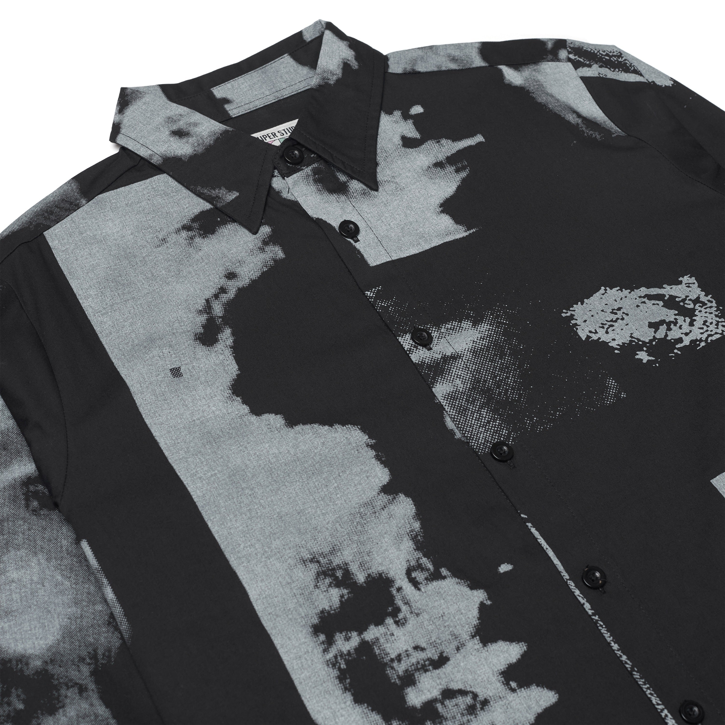 Collage Faces Button Up Shirt [Black/ White]