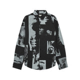 Collage Faces Button Up Shirt [Black/ White]