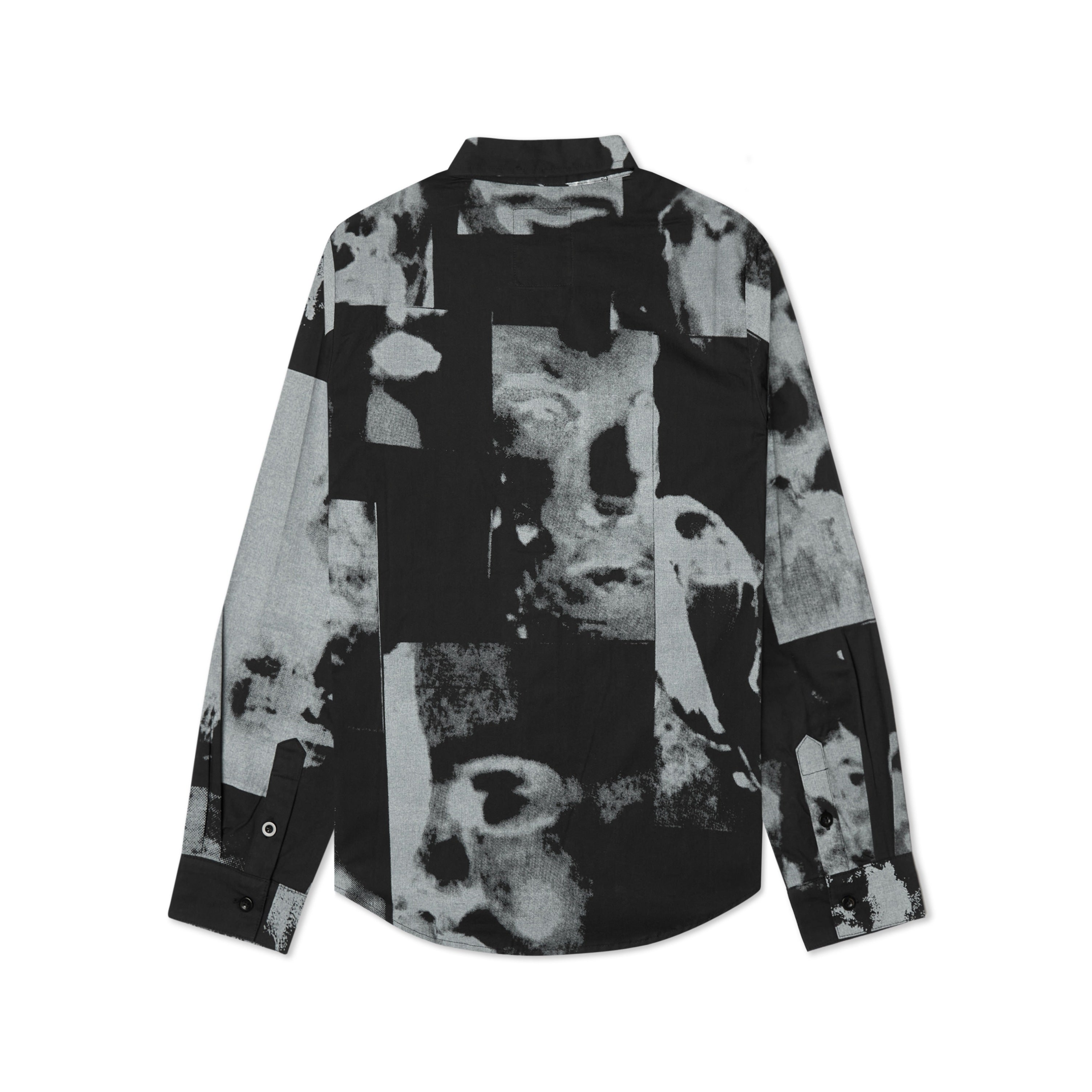 Collage Faces Button Up Shirt [Black/ White]