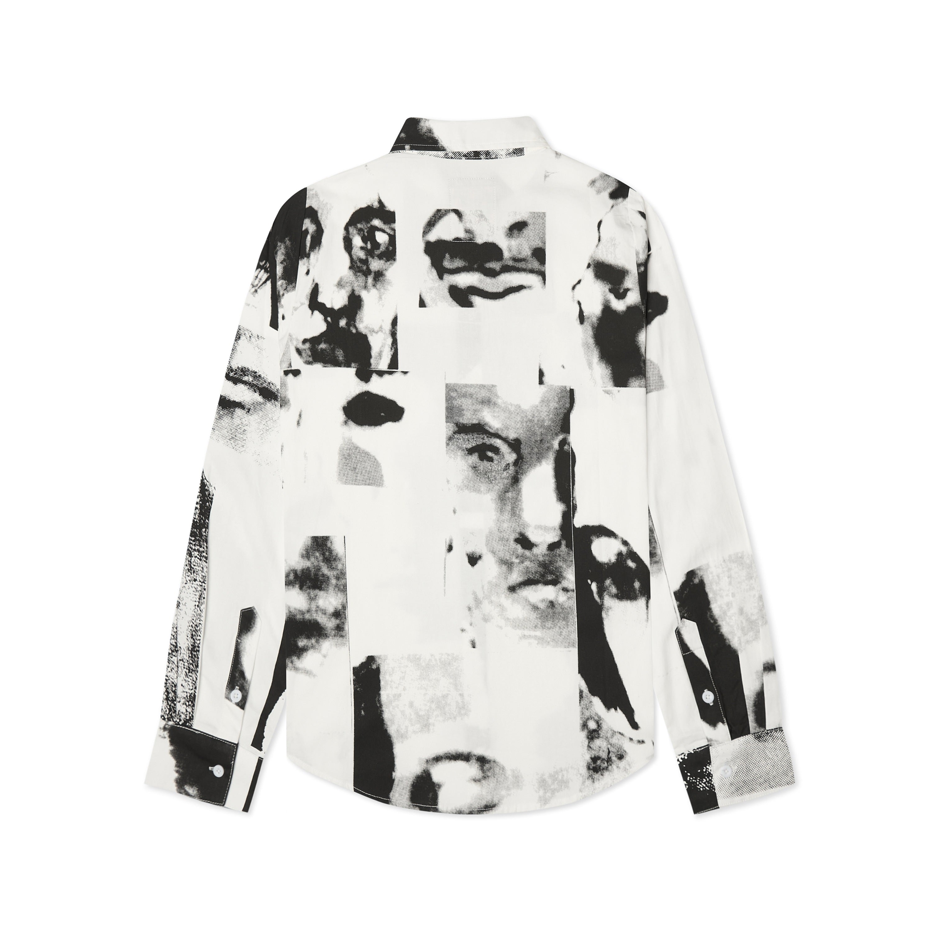 Collage Faces Button Up Shirt [White]