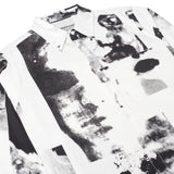 Collage Faces Button Up Long Shirt [White]