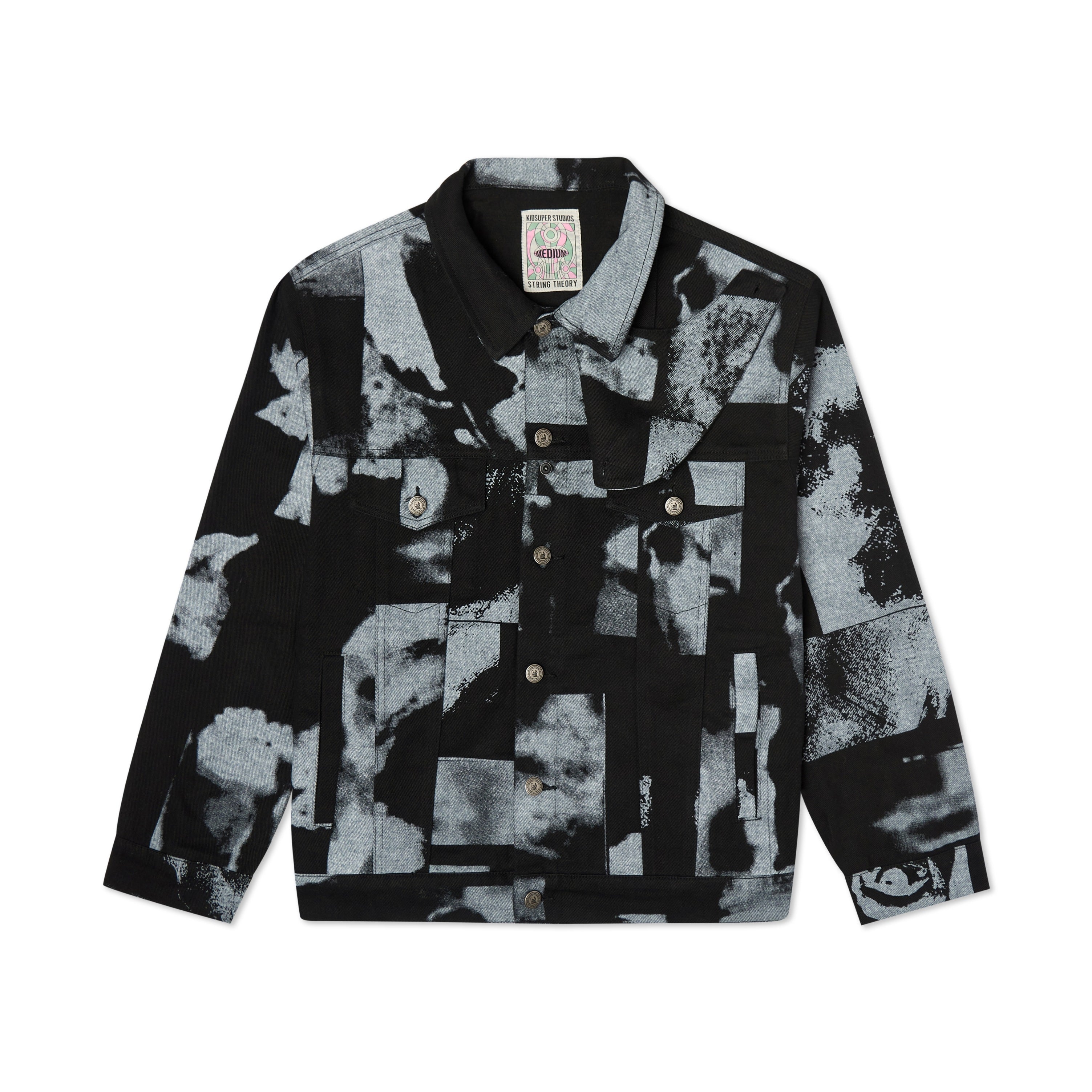 Collage Faces Denim Jacket [Black]