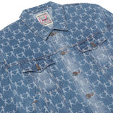 Dancing Ladies Jacquard Denim Jacket [Blue]