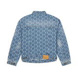 Dancing Ladies Jacquard Denim Jacket [Blue]