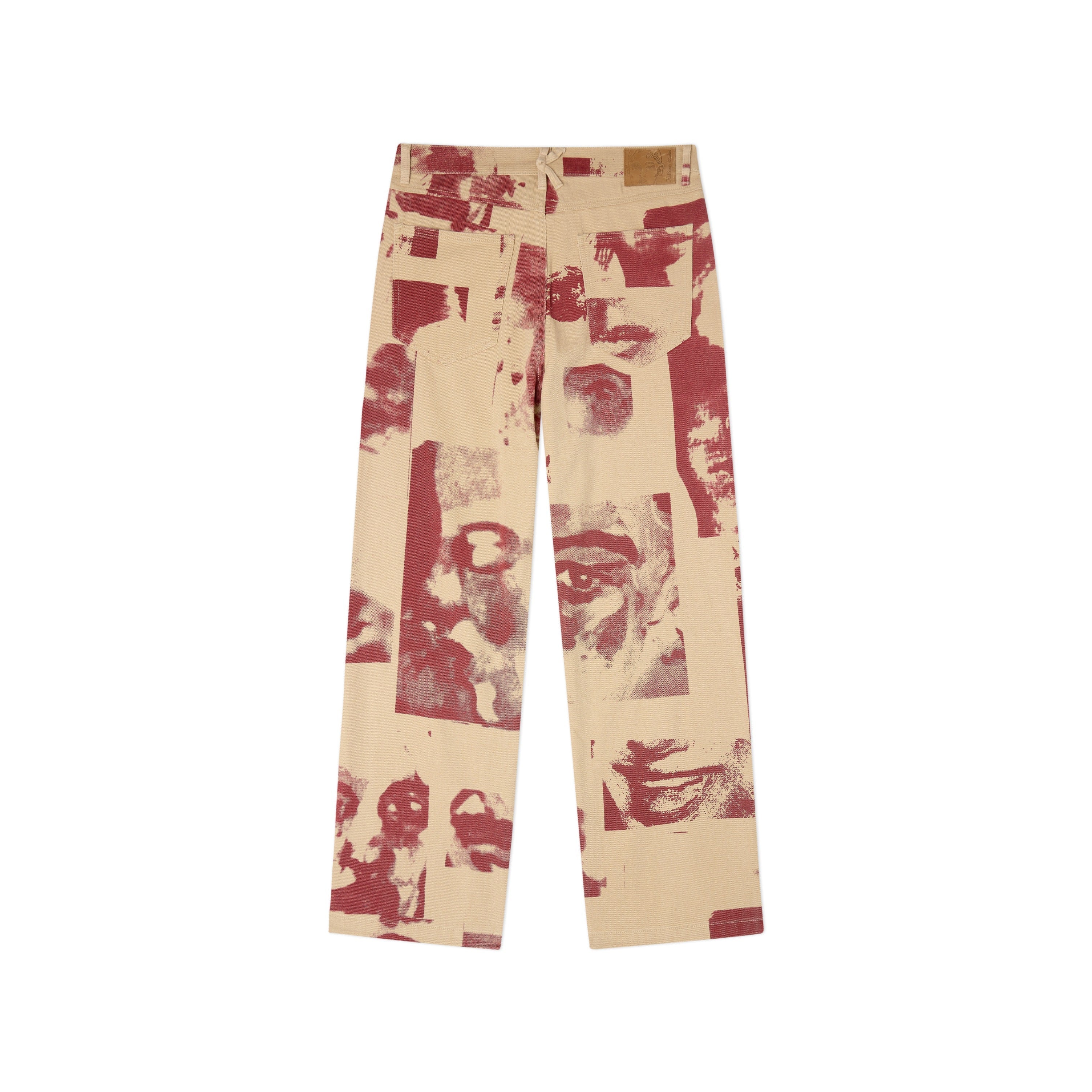 Collage Faces Twill Pants [Tan]