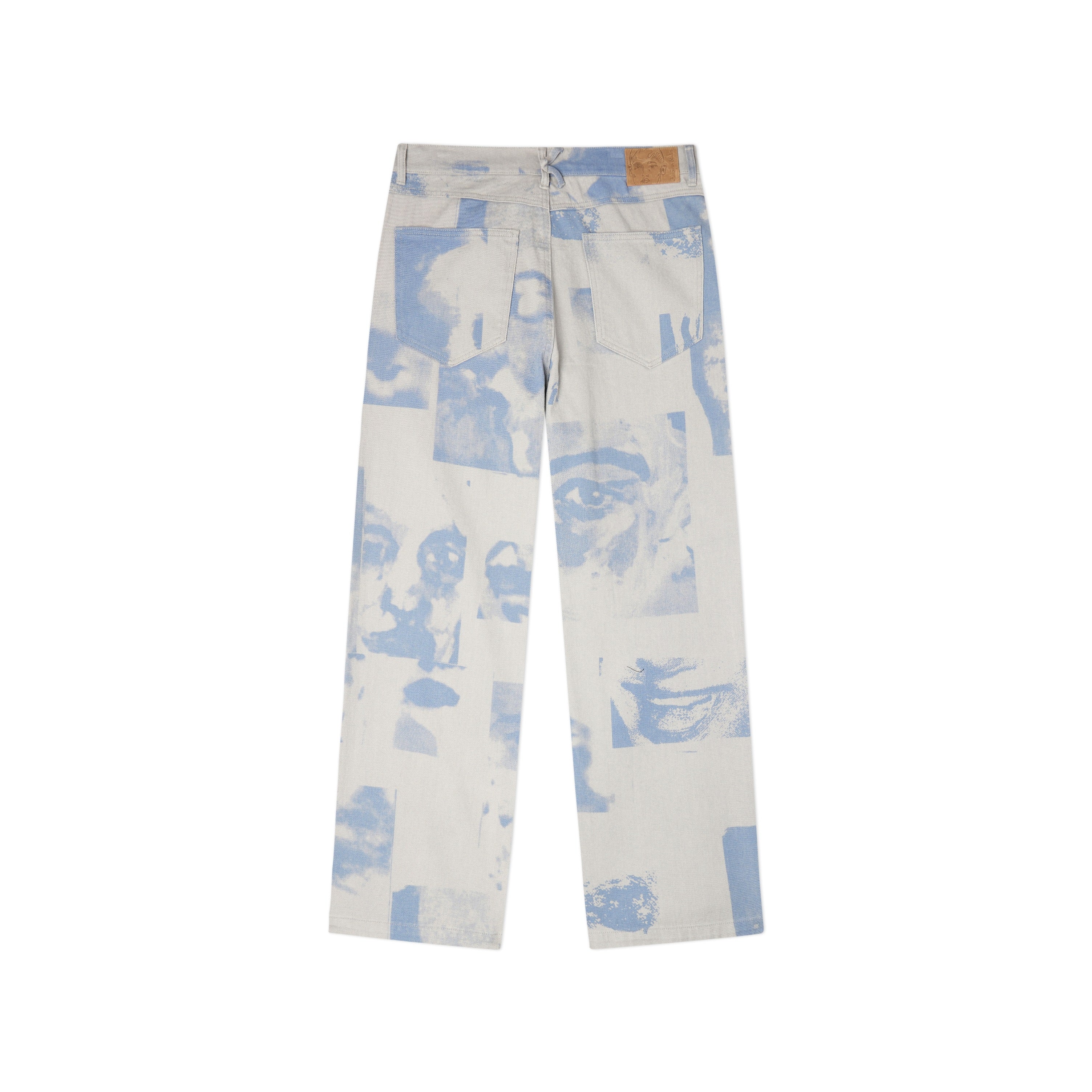 Collage Faces Twill Pants [Gray]