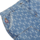 Dancing Ladies Jacquard Double Knee Jeans [Blue]