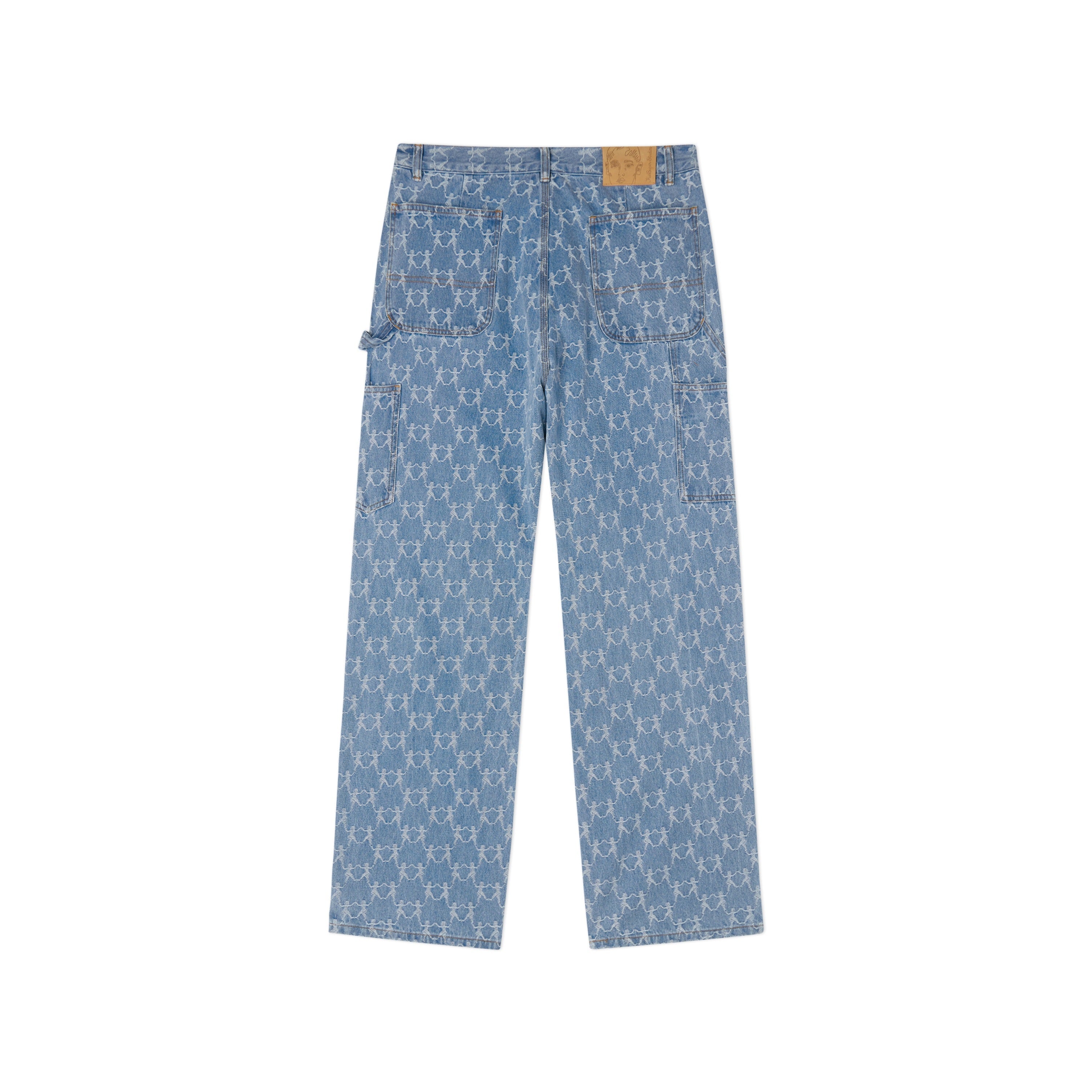 Dancing Ladies Jacquard Double Knee Jeans [Blue]