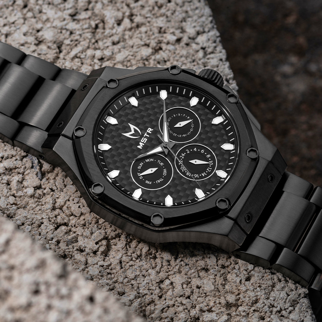 AM404SS - 41 MM BRUSHED BLACK CARBON FIBER WATCH