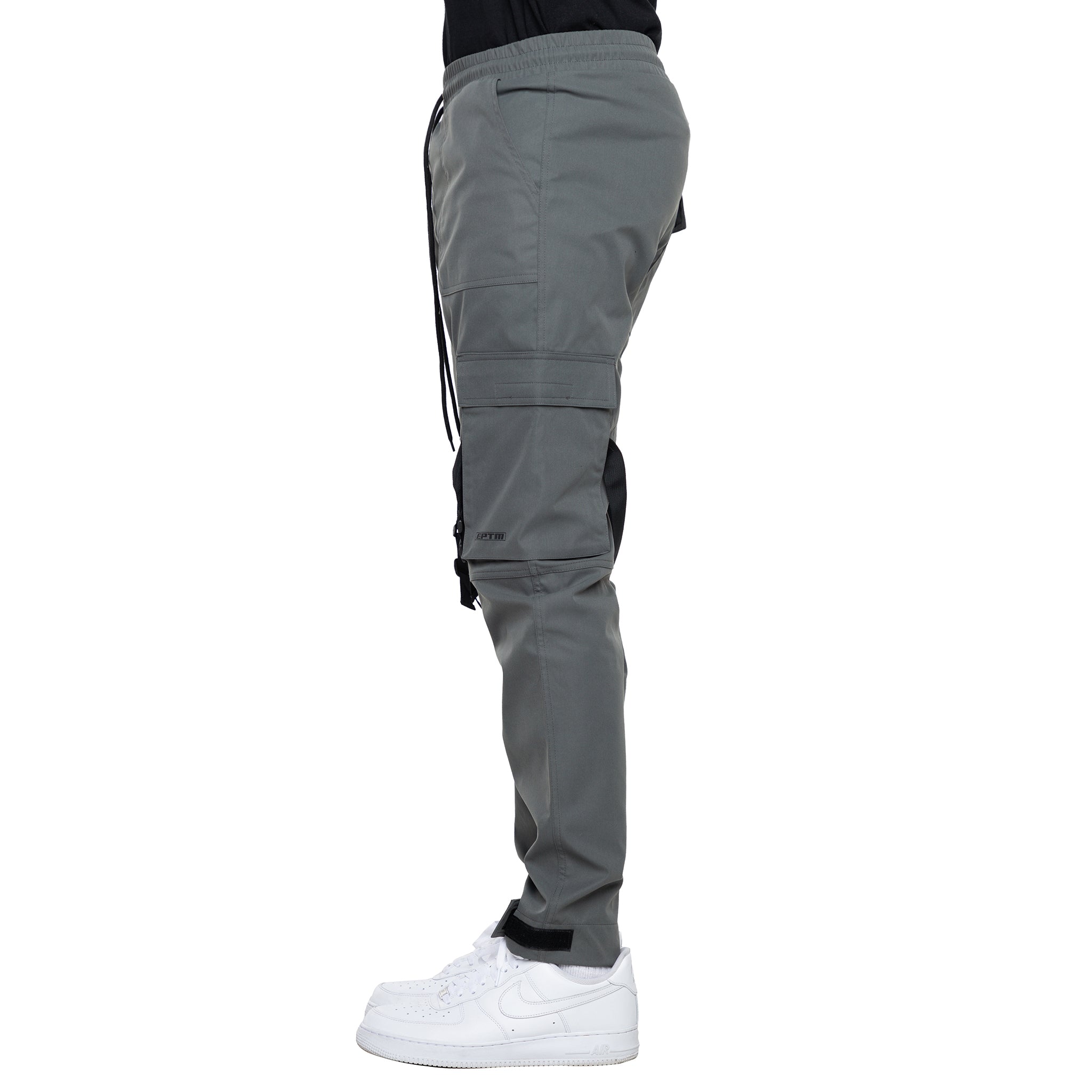 EPTM STRAP CARGO PANTS-CHARCOAL