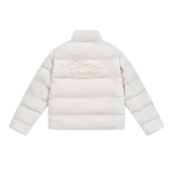 Basic Pearl Embroidered Suede Puffer Jacket