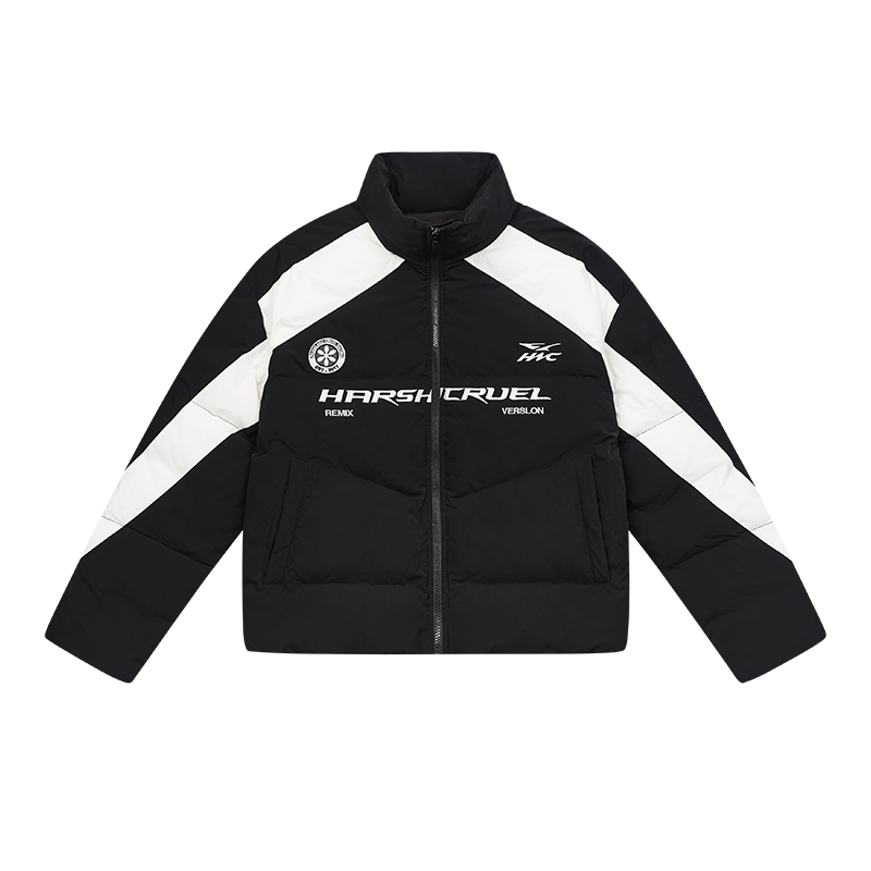 Streetwear Racing Colorblock Padded Jacket