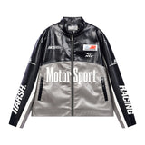 Vintage Embroidered Racing Leather Jacket