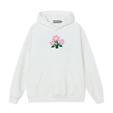 Floral Knit Hooded Pullover Sweater