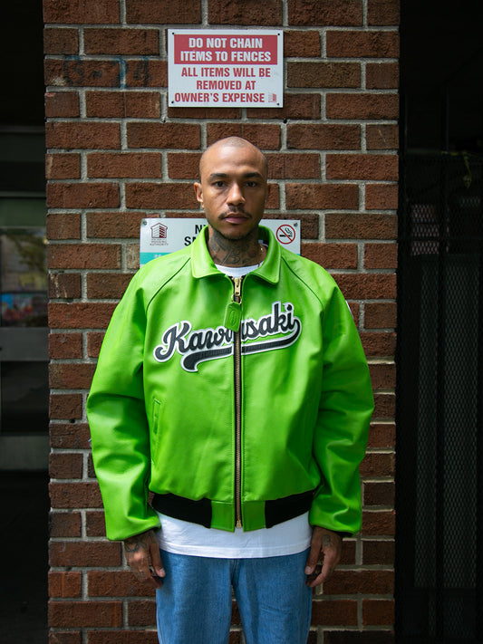 LIMITED VANSON LEATHERS | KAWASAKI BOMBER JACKET | 4-12 WEEKS PRODUCTION