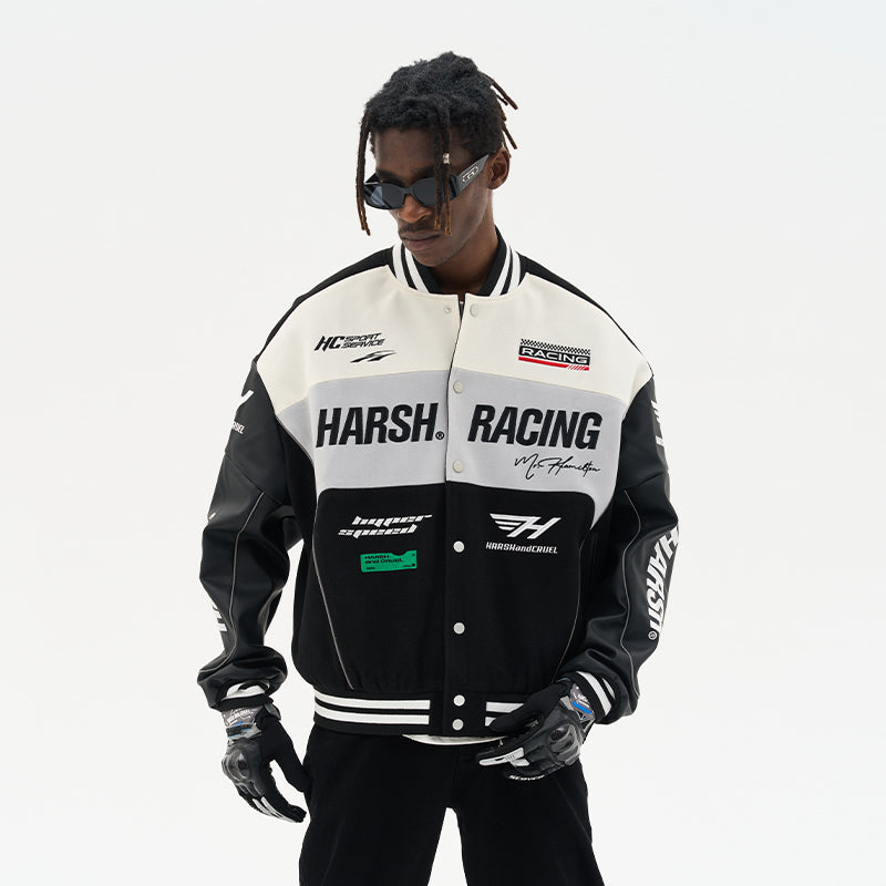 Woolen Embroidered Racing Jacket