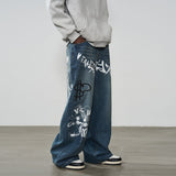 Spray Painted Baggy Denim