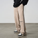 Striped Embroidered Knitted Trousers