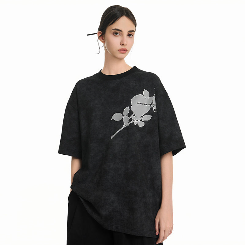 Rose Silhouette Loose Tee