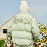 Floral Pearl Embroidery Down Jacket