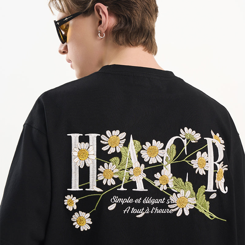 Street Floral Embroidery Tee