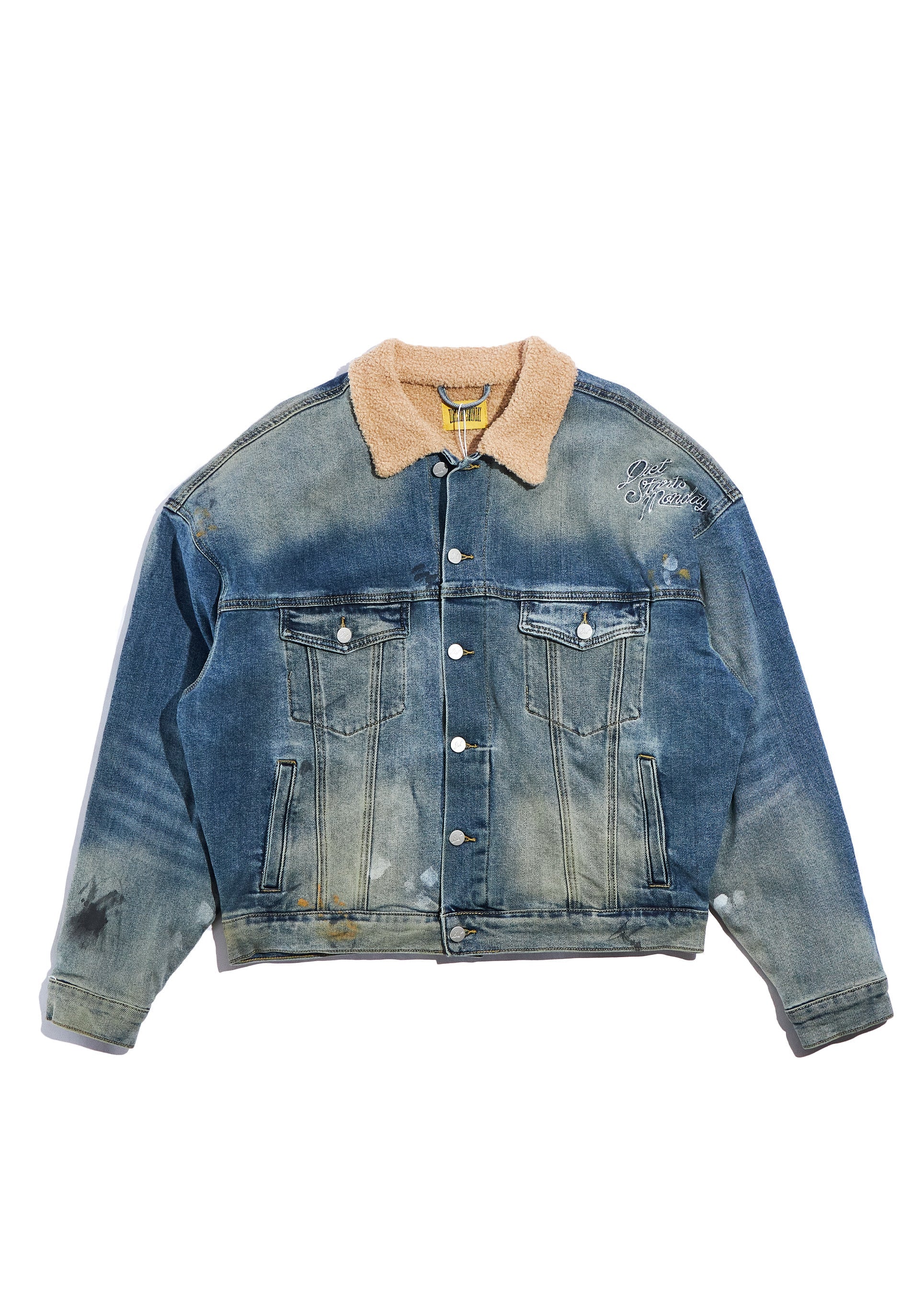 Denim Sherpa Trucker - Washed Indigo