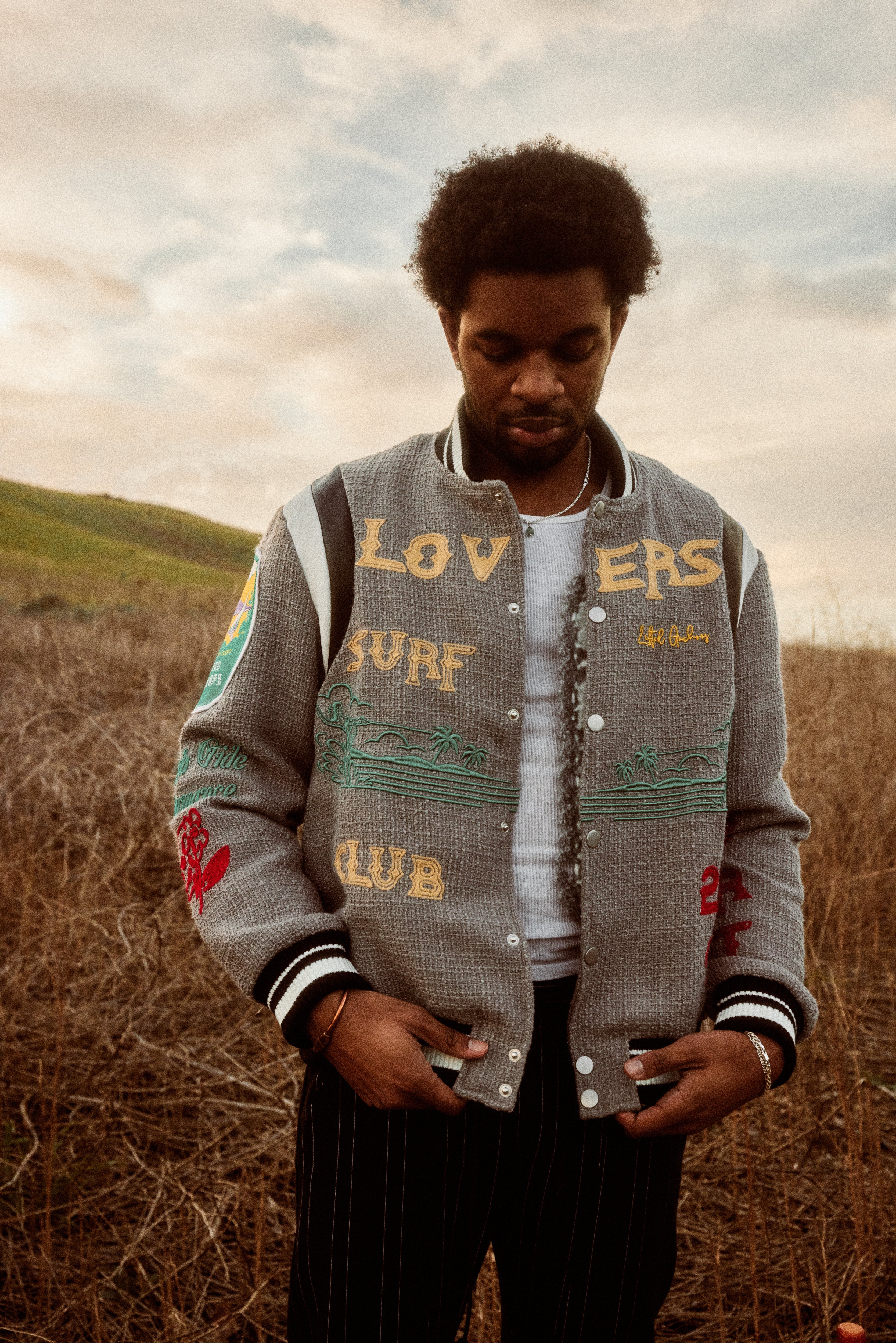 "Lovers" Surf Club Varsity Letterman Jacket (Shadow)