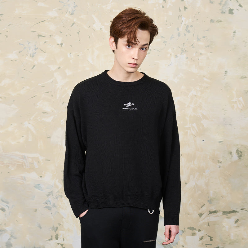 Embroidered Logo Pullover Sweater