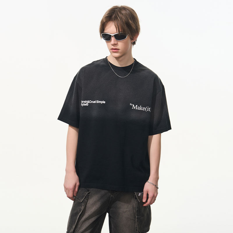 Gradient Washed Logo Tee