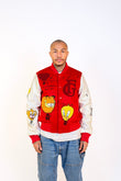 1|24 HOT AIR BALLOON VARSITY JACKET - RED