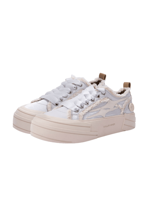 Snowy Mountain Silver Canvas Shoes