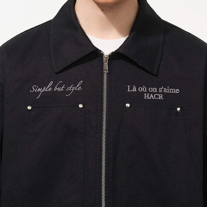 Embroidered Carpenter Twill Jacket