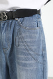 Wallet Chain Printed Washed Denim