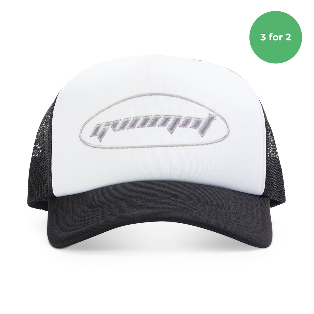 Chrome Dome Trucker - Black / White