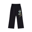 Floral Embroidery Slim Trousers