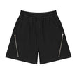 Diagonal Zipper Casual Shorts