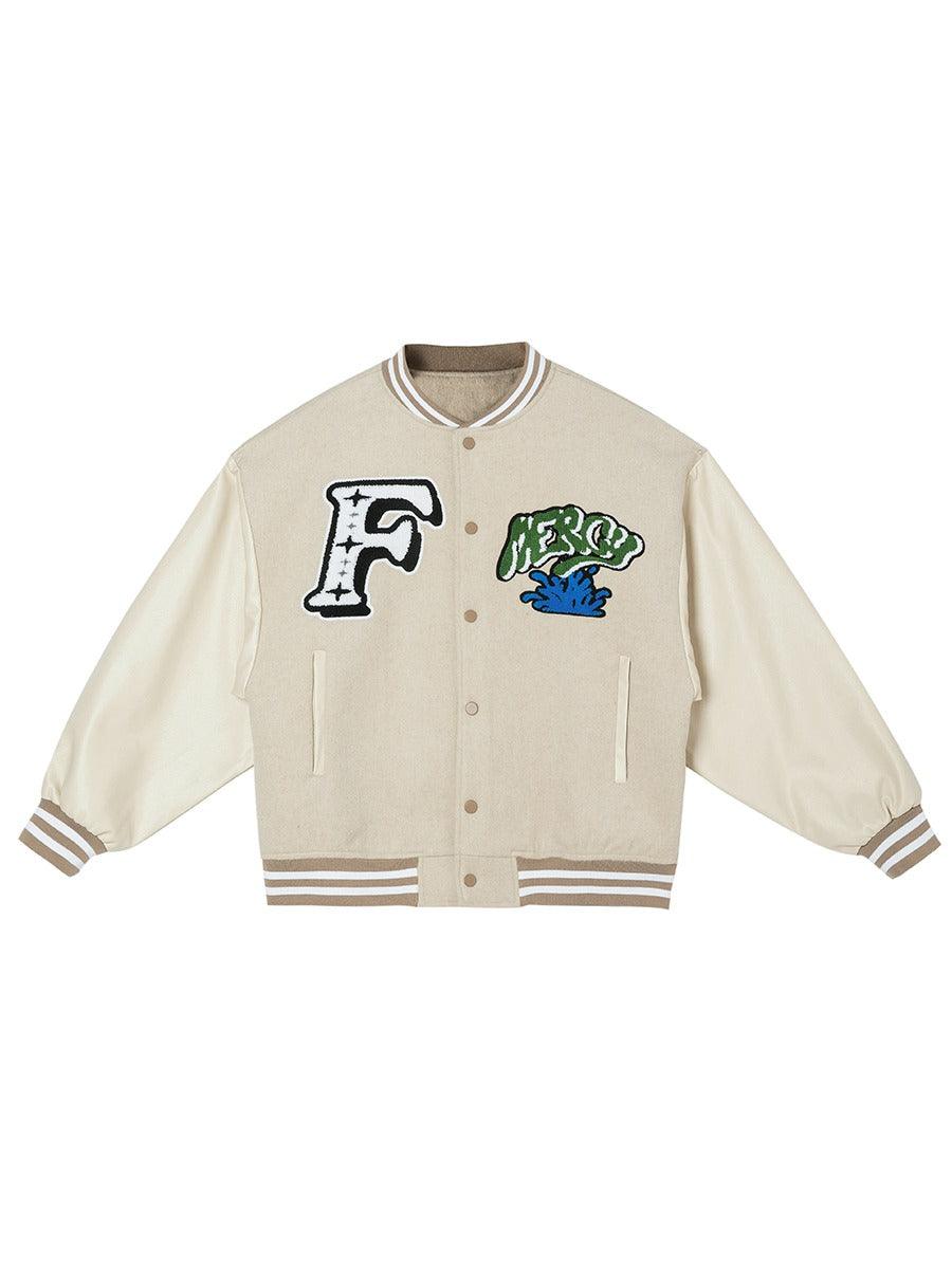 Mercy Embroidered Woolen Varsity Jacket